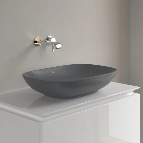 VILLEROY BOCH Umyvadlo na desku Loop & Friends, 560 x 380 x 120 mm, Graphite CeramicPlus, s přepadem #4A4900I4, obrázek 2