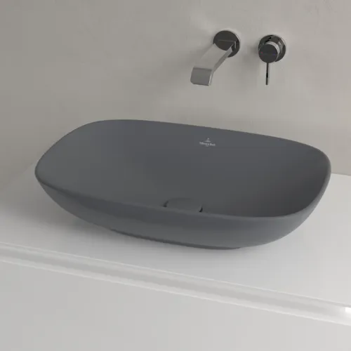 VILLEROY BOCH Umyvadlo na desku Loop & Friends, 560 x 380 x 120 mm, Graphite CeramicPlus, s přepadem #4A4900I4, obrázek 3