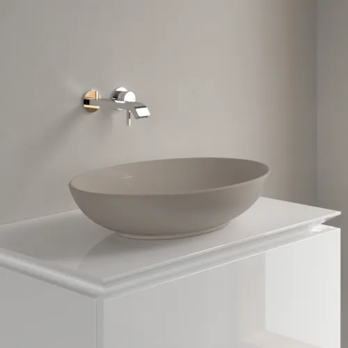 VILLEROY BOCH Umyvadlo na desku Loop & Friends, 560 x 380 x 120 mm, Almond CeramicPlus, s přepadem #4A4700AM, obrázek 2