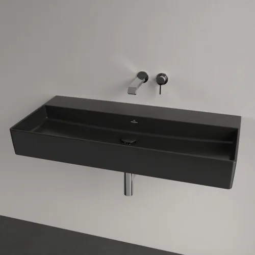 VILLEROY BOCH Umyvadlo Memento 2.0, 1000 x 470 x 135 mm, Pure Black CeramicPlus, bez přepadu #4A22A3R7, obrázek 4