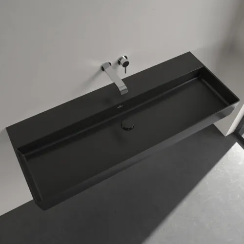 VILLEROY BOCH Umyvadlo Memento 2.0, 1200 x 470 x 150 mm, Pure Black CeramicPlus, bez přepadu, leštěné #4A22CFR7, obrázek 5