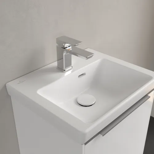 VILLEROY BOCH Umyvadlo Subway 3.0, 450 x 370 x 145 mm, Stone White CeramicPlus, s přepadem #4370FKRW, obrázek 7