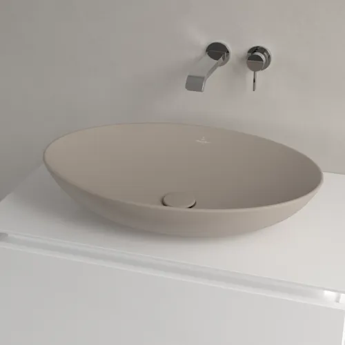 VILLEROY BOCH Umyvadlo na desku Loop & Friends, 620 x 420 x 120 mm, Almond CeramicPlus, s přepadem #4A4800AM, obrázek 3