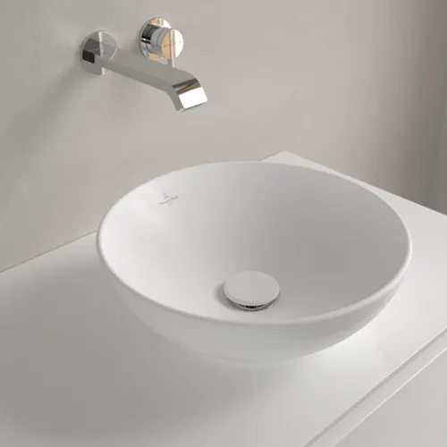 VILLEROY BOCH Umyvadlo na desku Loop & Friends, 380 x 380 x 120 mm, Stone White CeramicPlus, bez přepadu #4A4501RW, obrázek 7