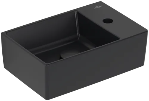 VILLEROY BOCH Umyvadlo Memento 2.0, 400 x 260 x 111 mm, Pure Black CeramicPlus, bez přepadu #432340R7