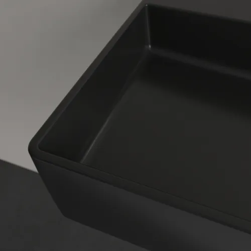 VILLEROY BOCH Umyvadlo Memento 2.0, 800 x 470 x 140 mm, Pure Black CeramicPlus, bez přepadu #4A2283R7, obrázek 6