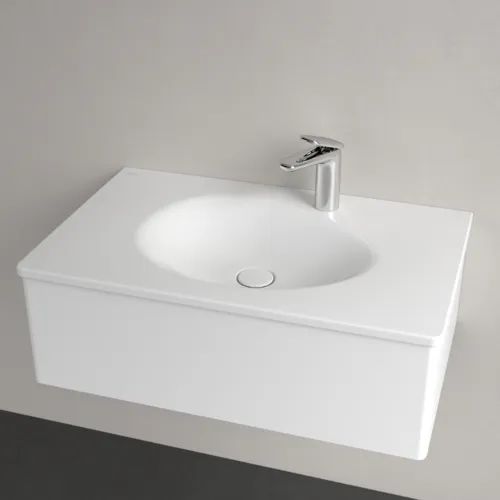 VILLEROY BOCH Umyvadlo na skříňku Antao, 800 x 500 x 150 mm, Stone White CeramicPlus, se skrytým přepadem #4A7584RW, obrázek 3