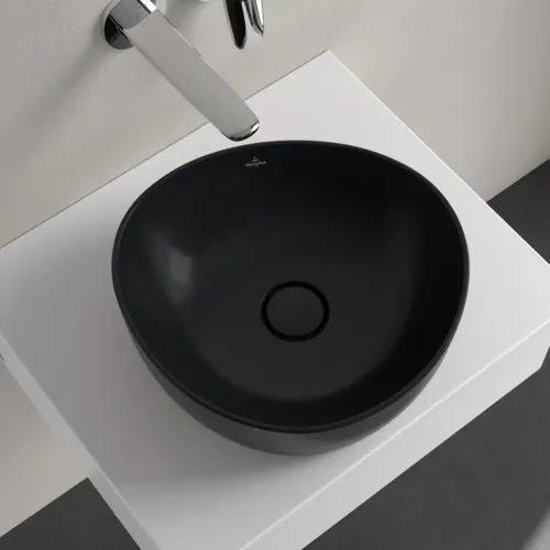 VILLEROY BOCH Umyvadlo na desku Antao, 400 x 395 x 145 mm, Pure Black CeramicPlus, bez přepadu #4A7240R7, obrázek 4