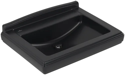 VILLEROY BOCH Umyvadlo Hommage, 750 x 580 x 200 mm, Pure Black CeramicPlus, s přepadem #7101A1R7