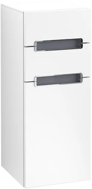 VILLEROY BOCH Boční skříňka Subway 2.0, 1 dvířka, 2 zásuvky, 356 x 857 x 370 mm, bílá matná / sklo bílé #A7121SMS