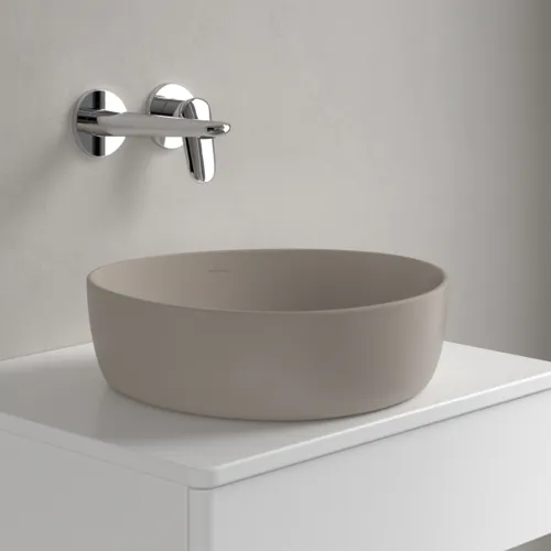 VILLEROY BOCH Umyvadlo na desku Antao, 400 x 395 x 145 mm, Almond CeramicPlus, bez přepadu #4A7240AM, obrázek 2