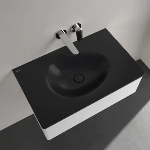 VILLEROY BOCH Umyvadlo na skříňku Antao, 800 x 500 x 150 mm, Pure Black CeramicPlus, bez přepadu #4A7583R7, obrázek 4