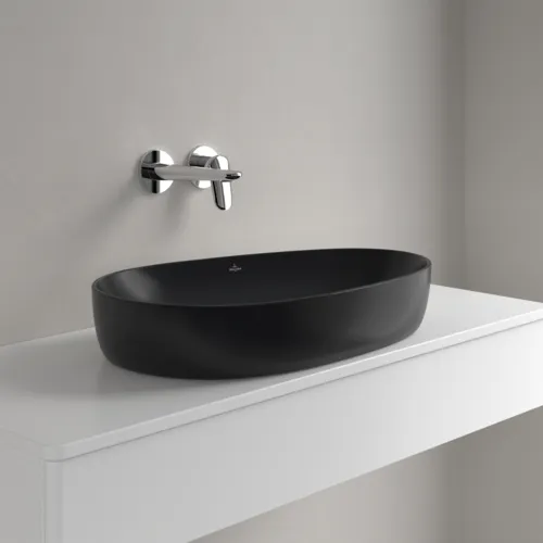 VILLEROY BOCH Umyvadlo na desku Antao, 650 x 400 x 146 mm, Pure Black CeramicPlus, bez přepadu #4A7465R7, obrázek 2