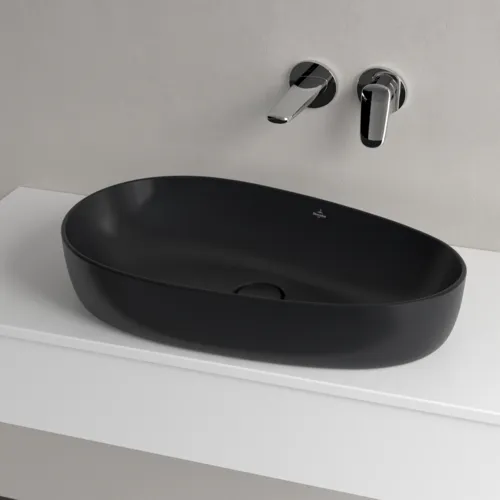 VILLEROY BOCH Umyvadlo na desku Antao, 650 x 400 x 146 mm, Pure Black CeramicPlus, bez přepadu #4A7465R7, obrázek 3