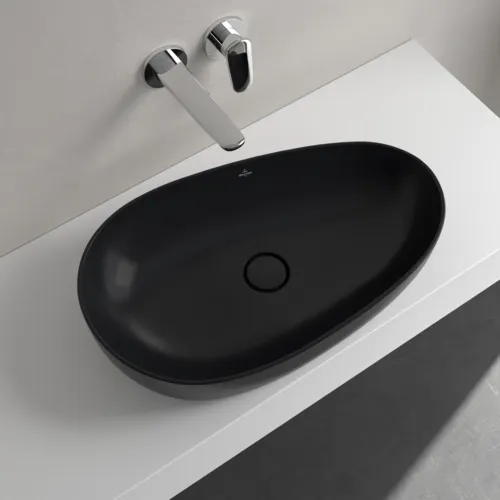 VILLEROY BOCH Umyvadlo na desku Antao, 650 x 400 x 146 mm, Pure Black CeramicPlus, bez přepadu #4A7465R7, obrázek 4