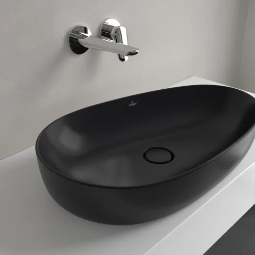 VILLEROY BOCH Umyvadlo na desku Antao, 650 x 400 x 146 mm, Pure Black CeramicPlus, bez přepadu #4A7465R7, obrázek 6