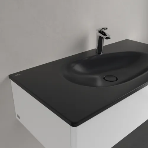 VILLEROY BOCH Umyvadlo na skříňku Antao, 1000 x 500 x 150 mm, Pure Black CeramicPlus, se skrytým přepadem #4A76ABR7, obrázek 7