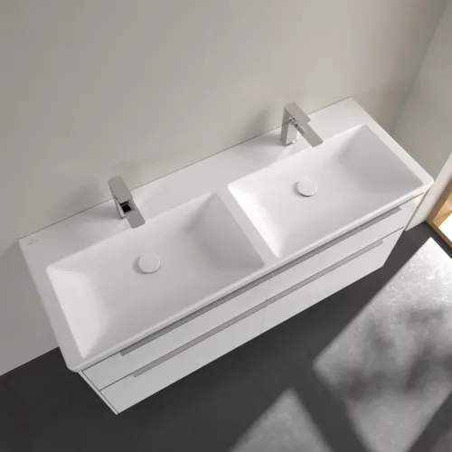 VILLEROY BOCH Dvojumyvadlo Subway 3.0 Cabinet, 1300 x 475 x 165 mm, Stone White CeramicPlus, bez přepadu #4A71D1RW, obrázek 4