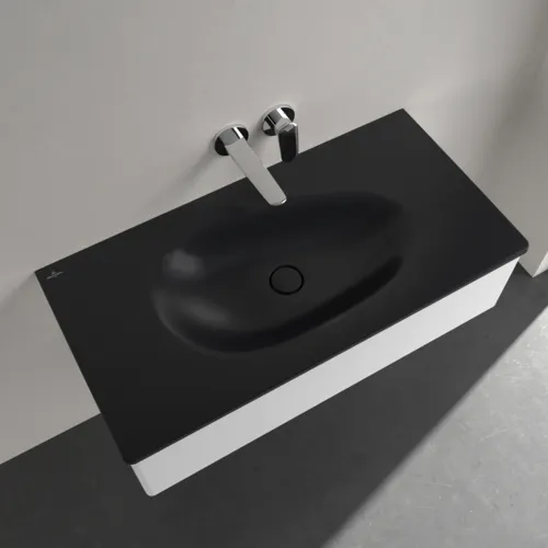 VILLEROY BOCH Umyvadlo na skříňku Antao, 1000 x 500 x 150 mm, Pure Black CeramicPlus, bez přepadu #4A76A3R7, obrázek 4