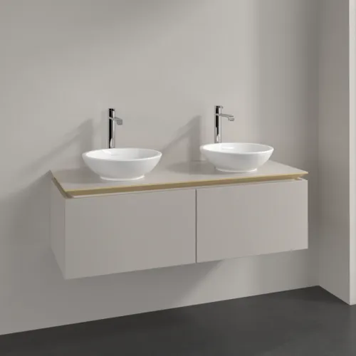VILLEROY BOCH Legato toaletní skříňka, 2 výsuvy, 1200 x 380 x 500 mm, Soft Grey / Soft Grey #B58300VK, obrázek 2