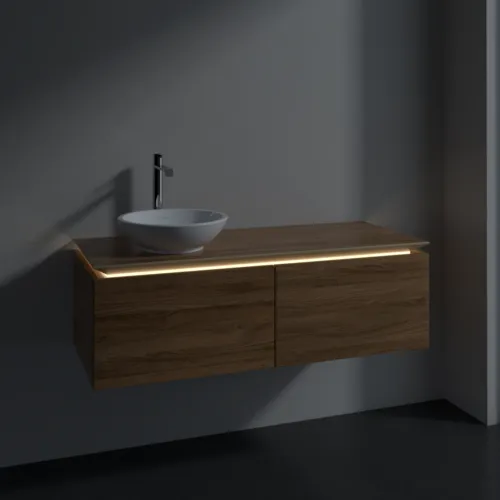 VILLEROY BOCH Legato toaletní skříňka, s osvětlením, 2 výsuvy, 1200 x 380 x 500 mm, dub Kansas / dub Kansas #B579L0RH, obrázek 3