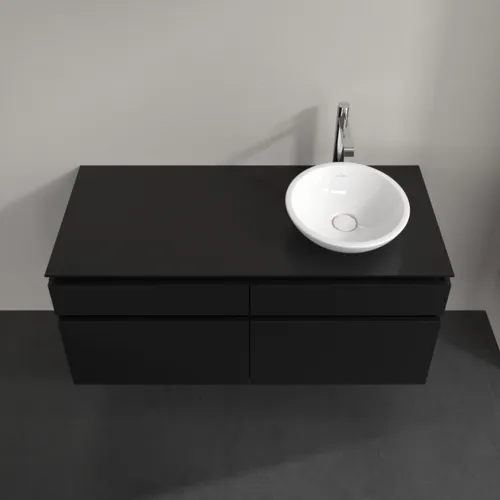 VILLEROY BOCH Legato toaletní skříňka, 4 výsuvy, 1200 x 550 x 500 mm, černý matný lak / černý matný lak #B58200PD, obrázek 4