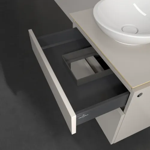 VILLEROY BOCH Legato toaletní skříňka, 2 výsuvy, 600 x 550 x 500 mm, Soft Grey / Soft Grey #B56800VK, obrázek 7