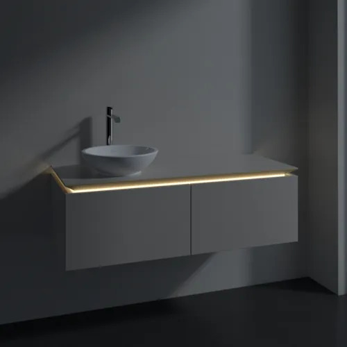 VILLEROY BOCH Legato toaletní skříňka, s osvětlením, 2 výsuvy, 1200 x 380 x 500 mm, Soft Grey / Soft Grey #B579L0VK, obrázek 3