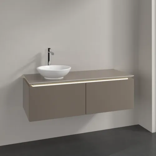 VILLEROY BOCH Legato toaletní skříňka, s osvětlením, 2 výsuvy, 1200 x 380 x 500 mm, Truffle Grey / Truffle Grey #B579L0VG, obrázek 2