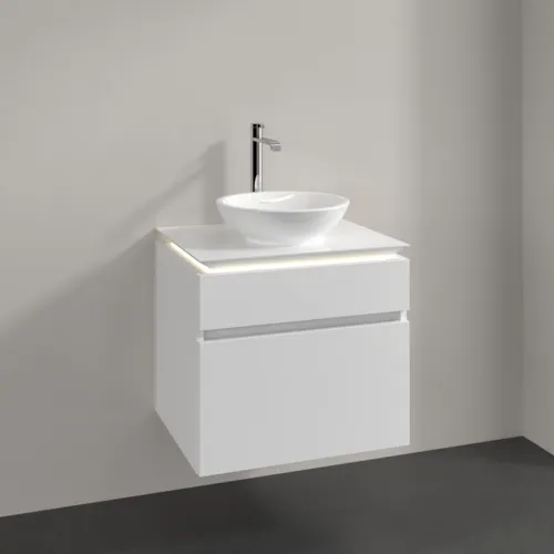 VILLEROY BOCH Legato toaletní skříňka, s osvětlením, 2 výsuvy, 600 x 550 x 500 mm, lesklá bílá / lesklá bílá #B568L0DH, obrázek 2