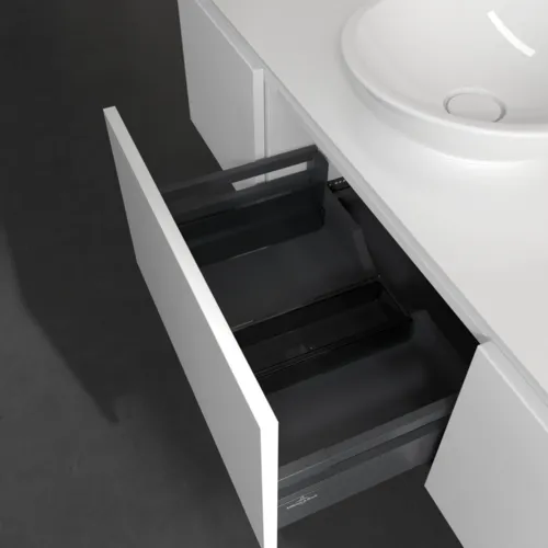 VILLEROY BOCH Legato toaletní skříňka, s osvětlením, 3 výsuvy, 1400 x 380 x 500 mm, lesklá bílá / lesklá bílá #B585L0DH, obrázek 5