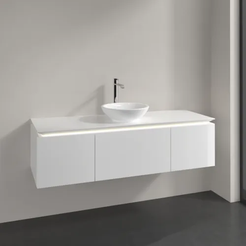 VILLEROY BOCH Legato toaletní skříňka, s osvětlením, 3 výsuvy, 1400 x 380 x 500 mm, lesklá bílá / lesklá bílá #B585L0DH, obrázek 2