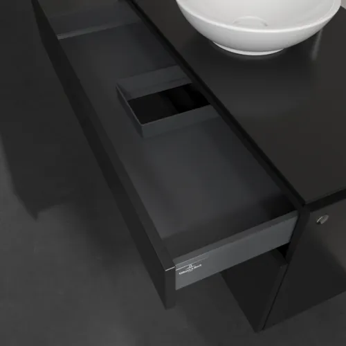 VILLEROY BOCH Legato toaletní skříňka, 2 výsuvy, 1000 x 550 x 500 mm, černý matný lak / černý matný lak #B57200PD, obrázek 7