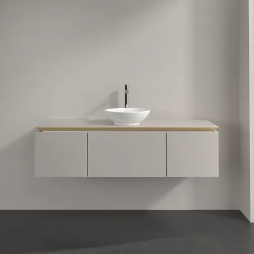 VILLEROY BOCH Legato toaletní skříňka, 3 výsuvy, 1400 x 380 x 500 mm, Soft Grey / Soft Grey #B58500VK, obrázek 3