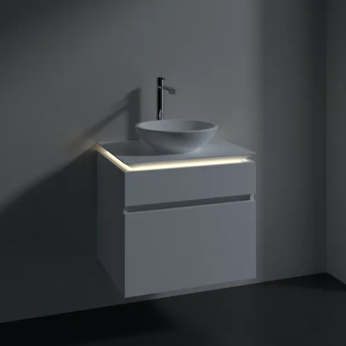 VILLEROY BOCH Legato toaletní skříňka, s osvětlením, 2 výsuvy, 600 x 550 x 500 mm, bílá matná / bílá matná #B568L0MS, obrázek 3