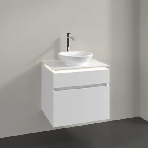VILLEROY BOCH Legato toaletní skříňka, s osvětlením, 2 výsuvy, 600 x 550 x 500 mm, bílá matná / bílá matná #B568L0MS, obrázek 2