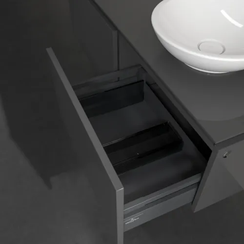 VILLEROY BOCH Legato toaletní skříňka, 2 výsuvy, 1200 x 380 x 500 mm, lesklá šedá / lesklá šedá #B58100FP, obrázek 6
