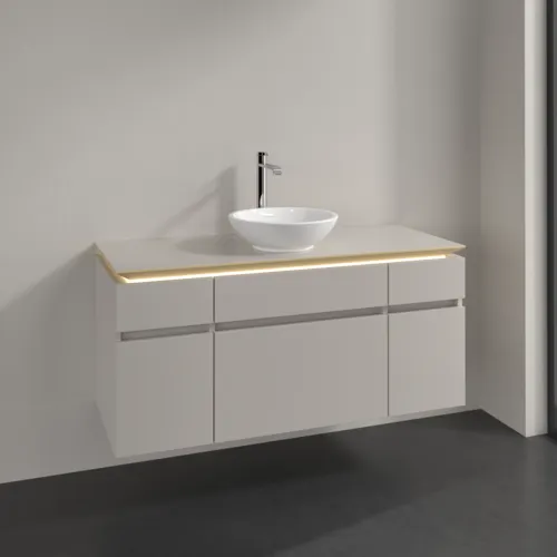 VILLEROY BOCH Legato toaletní skříňka, s osvětlením, 5 výsuvů, 1200 x 550 x 500 mm, Soft Grey / Soft Grey #B578L0VK, obrázek 2