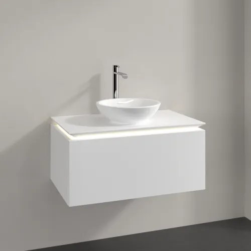 VILLEROY BOCH Legato toaletní skříňka, s osvětlením, 1 zásuvka, 800 x 380 x 500 mm, bílá matná / bílá matná #B569L0MS, obrázek 2