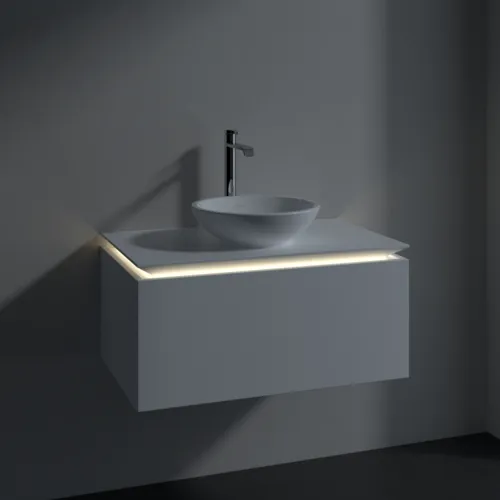 VILLEROY BOCH Legato toaletní skříňka, s osvětlením, 1 zásuvka, 800 x 380 x 500 mm, bílá matná / bílá matná #B569L0MS, obrázek 3