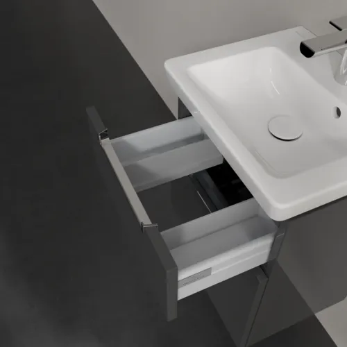 VILLEROY BOCH Subway 2.0 Vanity unit, 2 výsuvy, 440 x 590 x 351 mm, lesklá šedá #A90610FP, obrázek 7