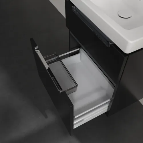 VILLEROY BOCH Subway 2.0 Vanity unit, 2 výsuvy, 537 x 590 x 423 mm, černý matný lak #A90810PD, obrázek 6