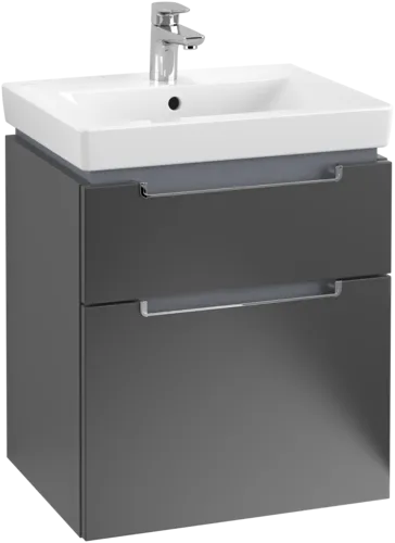 VILLEROY BOCH Subway 2.0 Vanity unit, 2 výsuvy, 537 x 590 x 423 mm, černý matný lak #A90810PD, obrázek 1