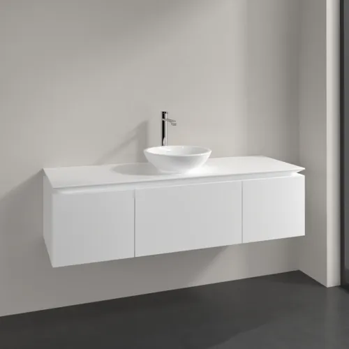VILLEROY BOCH Legato toaletní skříňka, 3 výsuvy, 1400 x 380 x 500 mm, bílá matná / bílá matná #B58500MS, obrázek 2
