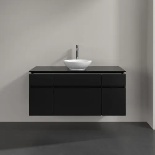 VILLEROY BOCH Legato toaletní skříňka, 5 výsuvů, 1200 x 550 x 500 mm, černý matný lak / černý matný lak #B57800PD, obrázek 3