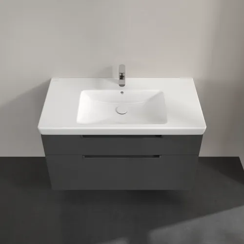 VILLEROY BOCH Subway 2.0 Vanity unit, 2 výsuvy, 987 x 590 x 449 mm, lesklá šedá #A91510FP, obrázek 4