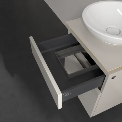 VILLEROY BOCH Legato toaletní skříňka, s osvětlením, 2 výsuvy, 450 x 550 x 500 mm, Soft Grey / Soft Grey #B566L0VK, obrázek 6