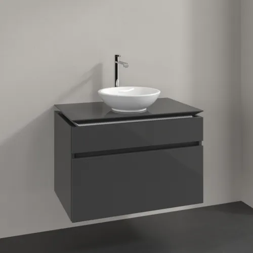 VILLEROY BOCH Legato toaletní skříňka, 2 výsuvy, 800 x 550 x 500 mm, lesklá šedá / lesklá šedá #B57000FP, obrázek 2