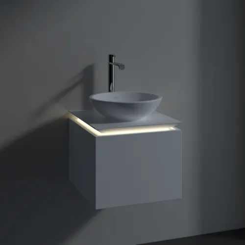 VILLEROY BOCH Legato toaletní skříňka, s osvětlením, 1 zásuvka, 450 x 380 x 500 mm, bílá matná / bílá matná #B565L0MS, obrázek 3