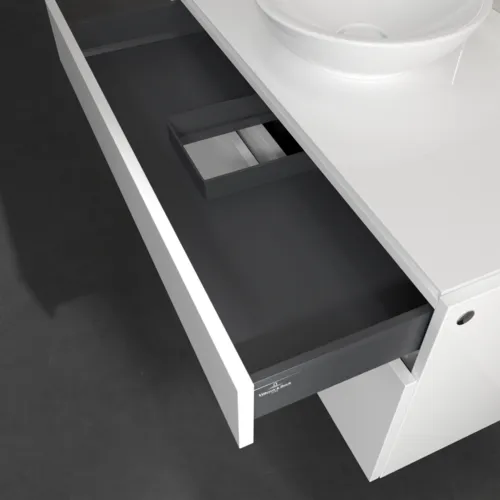 VILLEROY BOCH Legato toaletní skříňka, 2 výsuvy, 1000 x 550 x 500 mm, lesklá bílá / lesklá bílá #B57200DH, obrázek 7